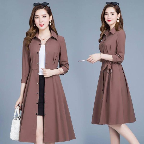 women's trench coats fashion windbreaker middle long 2021 wear korean lace temperament slim autumn coat thin skirt moda mujer, Tan;black
women's trench coats fashion windbreaker middle long 2021 wear korean lace temperament slim autumn coat thin skirt moda mujer, Tan;black