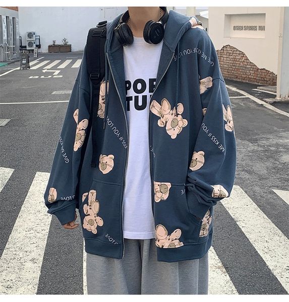 mens sweater cardigan sweater men's autumn hip hop loose casual bear hooded jacket ins fashion brand couple, Black
mens sweater cardigan sweater men's autumn hip hop loose casual bear hooded jacket ins fashion brand couple, Black