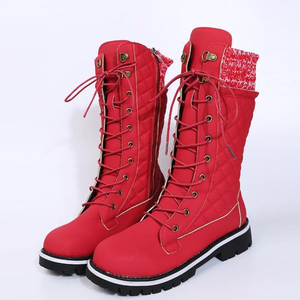 boots 2021 solid color lace up snow autumn winter women's middle tube flat heel side zipper round head, Black
boots 2021 solid color lace up snow autumn winter women's middle tube flat heel side zipper round head, Black
