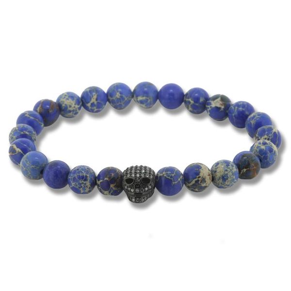 charm bracelets 1pc handmade natural stone skull & bangles beads for men jewelry, Golden;silver
charm bracelets 1pc handmade natural stone skull & bangles beads for men jewelry, Golden;silver