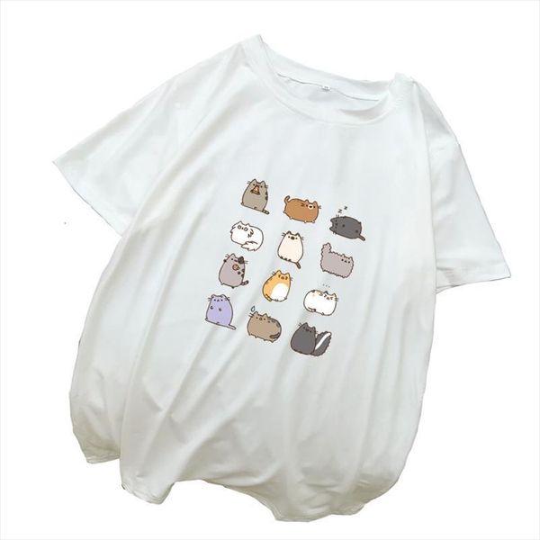 friends summer short sleeve women loose kawaii cartoon cute cat tee femme streetwear casual harajuku clothes, White
friends summer short sleeve women loose kawaii cartoon cute cat tee femme streetwear casual harajuku clothes, White