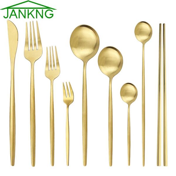 gold matte knife fork spoon tableware stainless steel dinnerware set chopsticks kitchen flatware silverware luxury cutlery
gold matte knife fork spoon tableware stainless steel dinnerware set chopsticks kitchen flatware silverware luxury cutlery