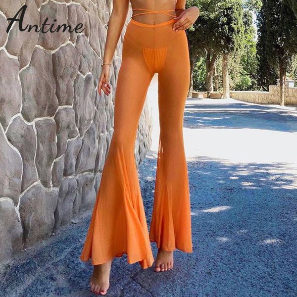 women's pants & capris antime see through mesh flare pant streetwear club 2021 summer orange women slim casual breathable long trousers, Black;white
women's pants & capris antime see through mesh flare pant streetwear club 2021 summer orange women slim casual breathable long trousers, Black;white