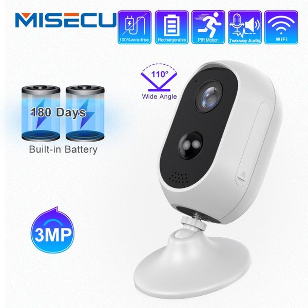 misecu h.265 battery powered wifi ip camera hd 3mp 1296p wireless camera rechargeable 2-way audio home security pir motion alarm 
misecu h.265 battery powered wifi ip camera hd 3mp 1296p wireless camera rechargeable 2-way audio home security pir motion alarm