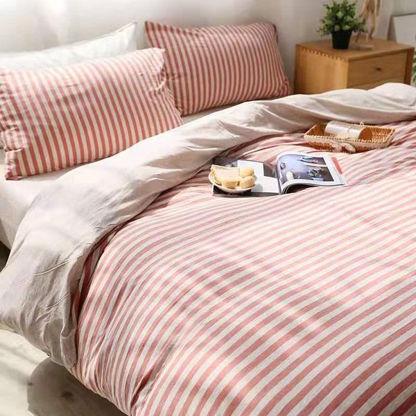 japanese-style knitted slub cotton,tianzhu cotton four-piece nude sleeping soft and simple striped linen quilt cover bedding set
japanese-style knitted slub cotton,tianzhu cotton four-piece nude sleeping soft and simple striped linen quilt cover bedding set