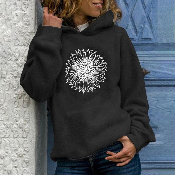 women's hoodies & sweatshirts sweatshirt for women casual jumper sunflower print hooded sweater warm coat moletom feminino, Black
women's hoodies & sweatshirts sweatshirt for women casual jumper sunflower print hooded sweater warm coat moletom feminino, Black