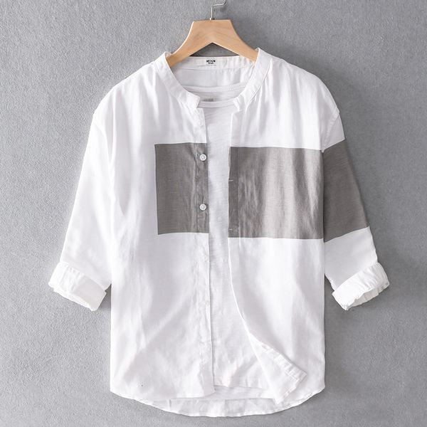 2021 new cotton and linen casual three-quarter sleeve brand loose comfortable shirts for men fashion stitching shirt mens 43s3, White;black
2021 new cotton and linen casual three-quarter sleeve brand loose comfortable shirts for men fashion stitching shirt mens 43s3, White;black