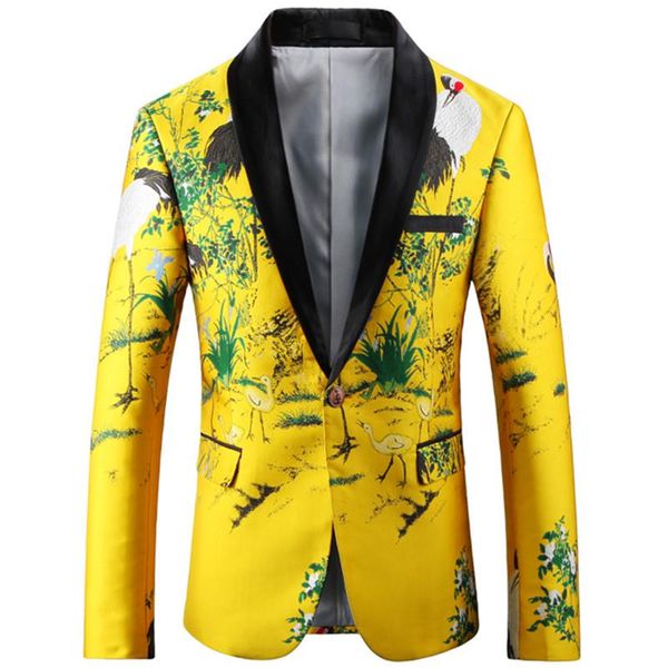 men's suits & blazers spring autumn men flower print thin fit floral yellow blazer/male business clothes elegant wedding party suit coa, White;black
men's suits & blazers spring autumn men flower print thin fit floral yellow blazer/male business clothes elegant wedding party suit coa, White;black