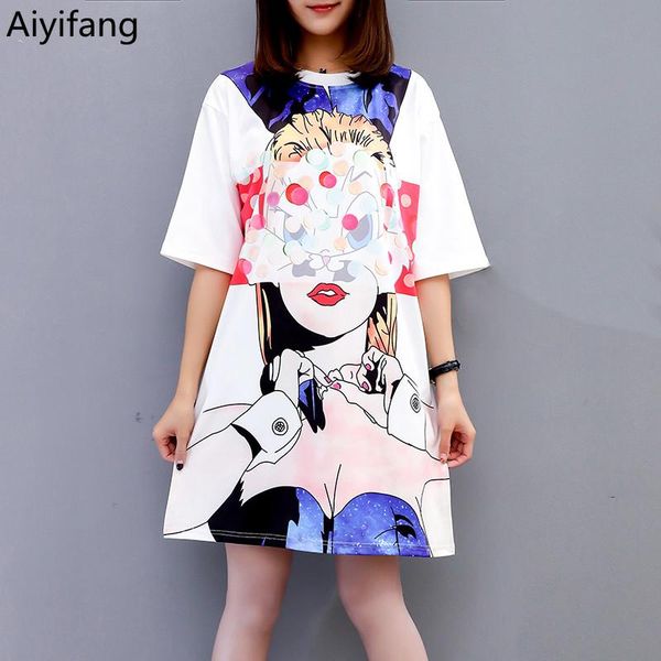 women's t-shirt summer womens tees street style fashion brand printed t-shirts short-sleeved bottoming shirt loose plus size t long, White
women's t-shirt summer womens tees street style fashion brand printed t-shirts short-sleeved bottoming shirt loose plus size t long, White