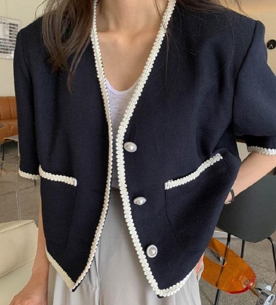 women's jackets v neck short sleeve single breast jacket women work style ol hit color temperament coat summer 2021 clothes femme, Black;brown
women's jackets v neck short sleeve single breast jacket women work style ol hit color temperament coat summer 2021 clothes femme, Black;brown