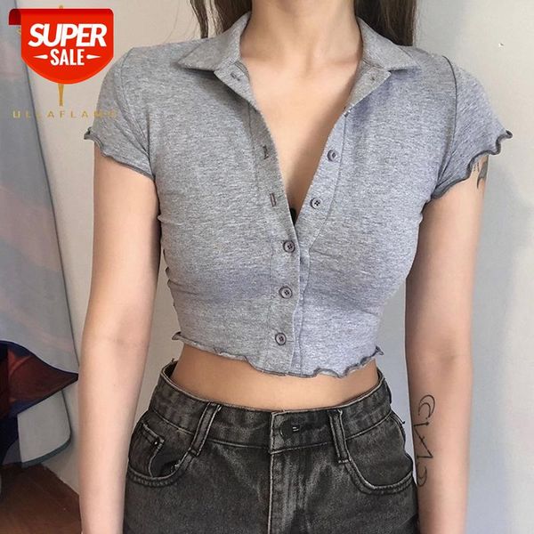 casual cotton short sleeve female t shirt high waist crop summer cardigan button clothes turn-down collar solid tshirt women #1p7f, White
casual cotton short sleeve female t shirt high waist crop summer cardigan button clothes turn-down collar solid tshirt women #1p7f, White