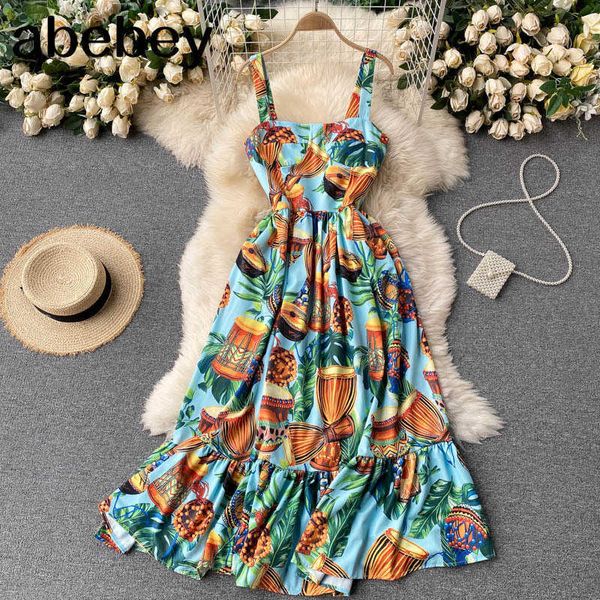women fashion print strap dress korean sleeveless ruffles a-line dress summer off shoulder beach vacation dress 210715, Black;gray
women fashion print strap dress korean sleeveless ruffles a-line dress summer off shoulder beach vacation dress 210715, Black;gray