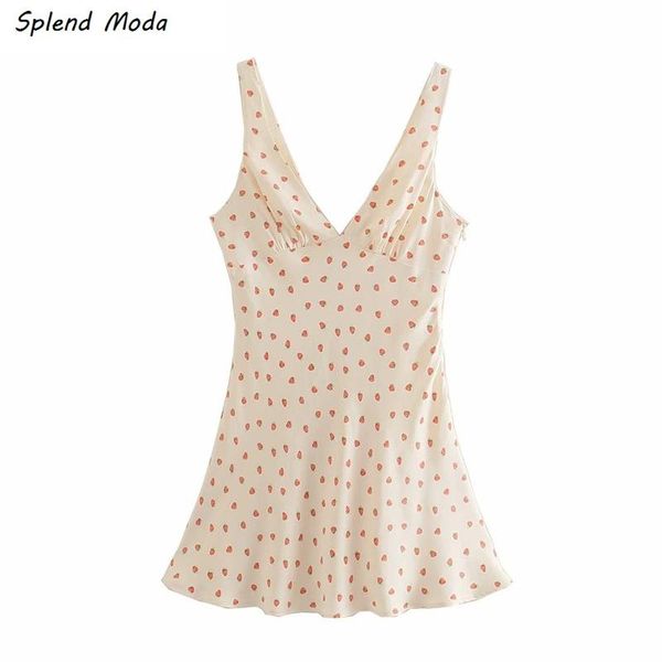 casual dresses splend moda 2021 vintage v-neck sleeveless silk satin texture strawberry print a-line mini dress women summer zipper vestido, Black;gray
casual dresses splend moda 2021 vintage v-neck sleeveless silk satin texture strawberry print a-line mini dress women summer zipper vestido, Black;gray