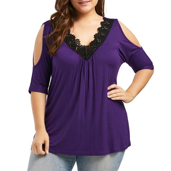 plus size t-shirt 2021 women lace off shoulder v-neck loose blouses casual short sleeve blouse female shirts blusa size#g3, Black
plus size t-shirt 2021 women lace off shoulder v-neck loose blouses casual short sleeve blouse female shirts blusa size#g3, Black