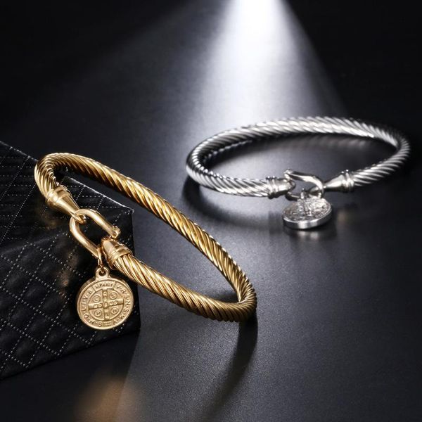 charm bracelets round religious bracelet stainless gold silver color steel cross bangle women jewelry gift for, Golden;silver
charm bracelets round religious bracelet stainless gold silver color steel cross bangle women jewelry gift for, Golden;silver