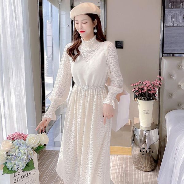 lace dress women 2021 new spring and winter korean french long dresses waist beading standard collar dress female, Black;gray
lace dress women 2021 new spring and winter korean french long dresses waist beading standard collar dress female, Black;gray