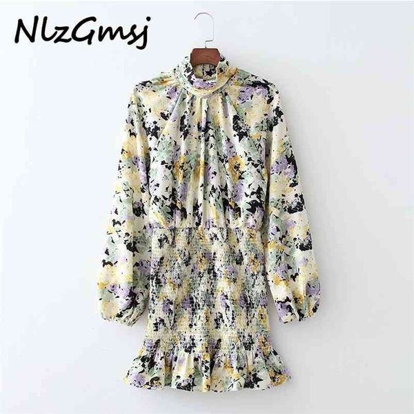 dress woman print dresses long sleeve turtleneck high street classic floral clothing spring summer 210628, Black;gray
dress woman print dresses long sleeve turtleneck high street classic floral clothing spring summer 210628, Black;gray