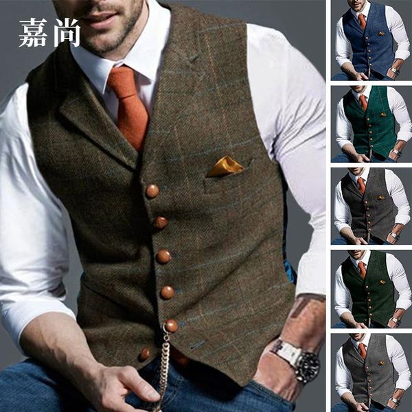 men's vests kalenmos 2021 autumn men's vest casual plaid print slim knit button placket suit collar gentleman streetwear men clothi, Black;white
men's vests kalenmos 2021 autumn men's vest casual plaid print slim knit button placket suit collar gentleman streetwear men clothi, Black;white
