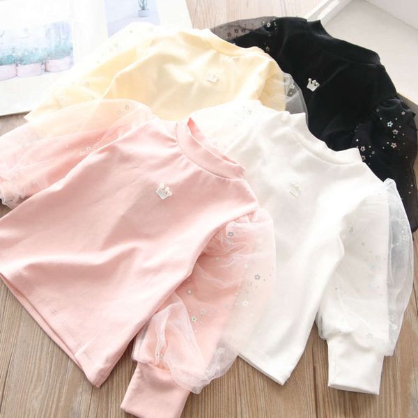 spring ~ 24305 girls' 4-color pearl crown stitching mesh children's long sleeve t-shirt 126, Blue
spring ~ 24305 girls' 4-color pearl crown stitching mesh children's long sleeve t-shirt 126, Blue