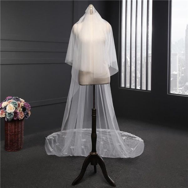 bridal veils elegant lace appliques wedding veil with comb white ivory 3 meters one layer accessories, Black
bridal veils elegant lace appliques wedding veil with comb white ivory 3 meters one layer accessories, Black