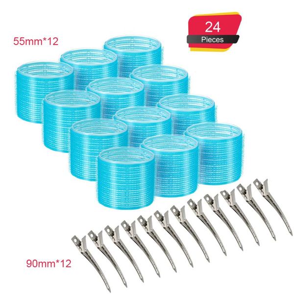 jumbo hair rollers, 24 pack self grip salon hairdressing curlers, hair curlers sets, diy curly hairstyle, large duckbill clip
jumbo hair rollers, 24 pack self grip salon hairdressing curlers, hair curlers sets, diy curly hairstyle, large duckbill clip