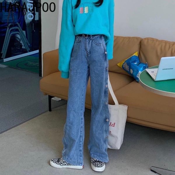 women's jeans harajpoo women pant 2021 spring autumn korean high street loose harajuku style versatile high-waisted wide-leg bf straigh, Blue
women's jeans harajpoo women pant 2021 spring autumn korean high street loose harajuku style versatile high-waisted wide-leg bf straigh, Blue