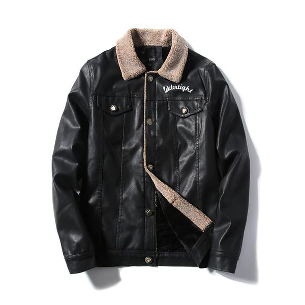 men's fur & faux nice winter leather men large size thick casual jacket fashion wool liner pu warm coats, Black
men's fur & faux nice winter leather men large size thick casual jacket fashion wool liner pu warm coats, Black