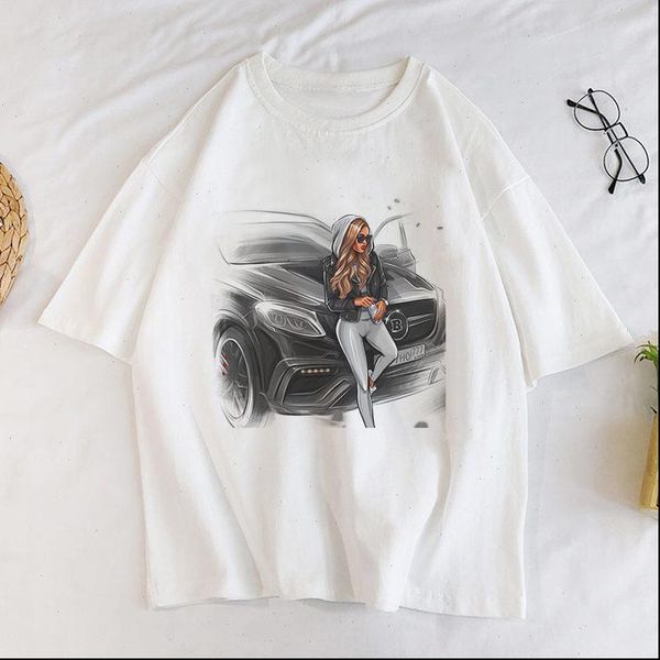 2021 new printed girl sitting on a sedan t shirt women graphic cartoon korean style female t shirt harajuku vogue tshirt, White
2021 new printed girl sitting on a sedan t shirt women graphic cartoon korean style female t shirt harajuku vogue tshirt, White