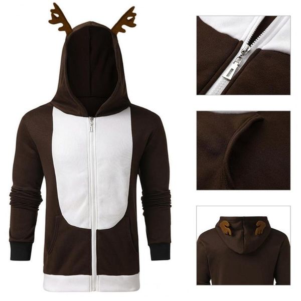 men's sweaters soft terrific funny elk ear autumn hoodie holiday christmas zipper for taking pos, White;black
men's sweaters soft terrific funny elk ear autumn hoodie holiday christmas zipper for taking pos, White;black