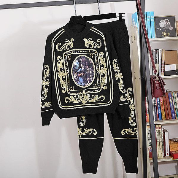 fashion white black red tracksuits knitted set women rivet embroidery sweater pencil pants outfits female loose casual knit 2pc
fashion white black red tracksuits knitted set women rivet embroidery sweater pencil pants outfits female loose casual knit 2pc