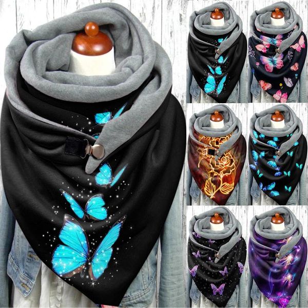 scarves fashion women printing button soft wrap casual warm shawls szalik butterfly drop l4, Blue;gray
scarves fashion women printing button soft wrap casual warm shawls szalik butterfly drop l4, Blue;gray