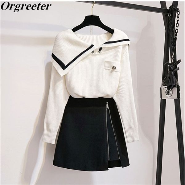 patchwork hit color knitting women's sweater irregular collar long sleeve pullover and zipper split a-line skirts suits 210602, White
patchwork hit color knitting women's sweater irregular collar long sleeve pullover and zipper split a-line skirts suits 210602, White