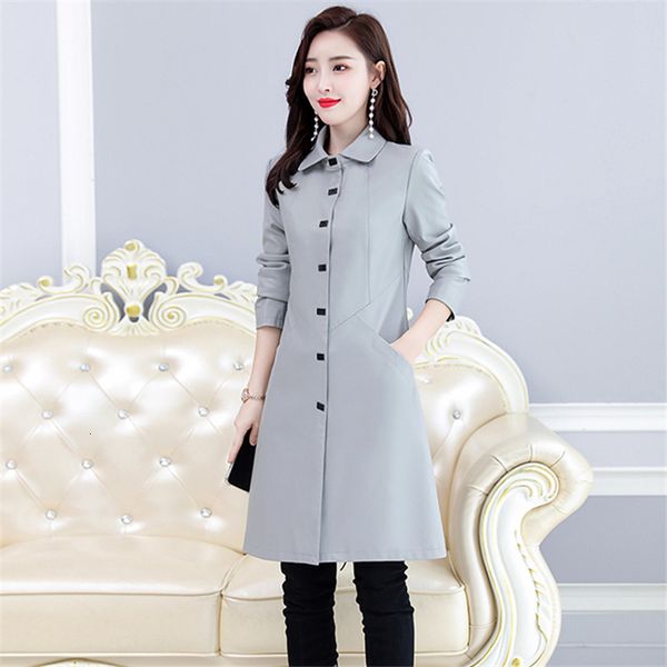 spring autumn mid long coat women soft faux leather jacket fashion plus size 5xl slim windbreaker outerwear g61j, Black
spring autumn mid long coat women soft faux leather jacket fashion plus size 5xl slim windbreaker outerwear g61j, Black