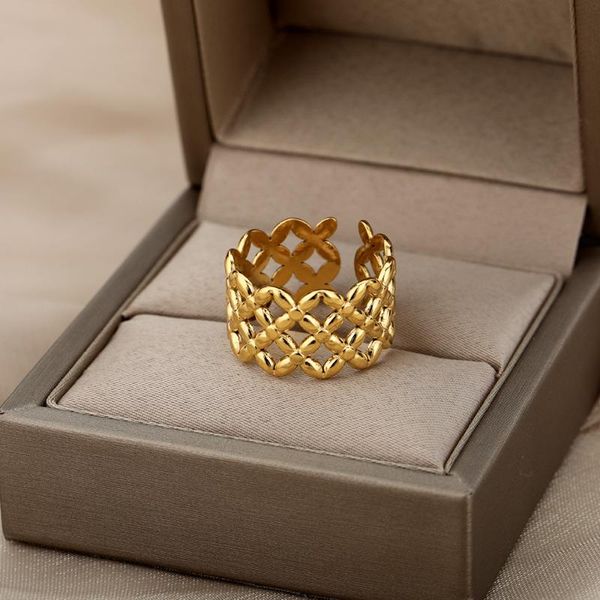 cluster rings vintage wide opening for women aesthetic gold sliver color adjustable finger stainless steel ring fashion jewelry, Golden;silver
cluster rings vintage wide opening for women aesthetic gold sliver color adjustable finger stainless steel ring fashion jewelry, Golden;silver