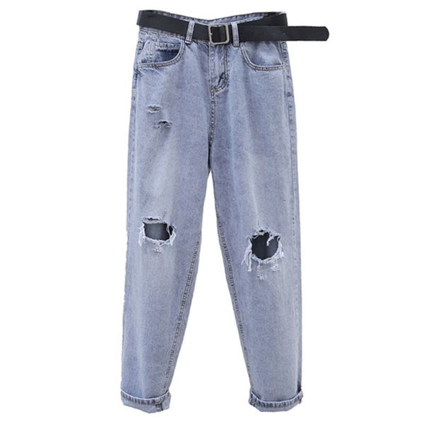 2021 autumn new hole harem pants with belt 5xl plus size jeans woman quality cotton high waisted ankle-length streetwear ddiz, Blue
2021 autumn new hole harem pants with belt 5xl plus size jeans woman quality cotton high waisted ankle-length streetwear ddiz, Blue