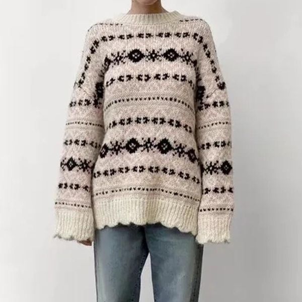women's sweaters le luz vintage pattern knitted sweater pullover women jumpers v-neck y2k spring autumn thick warm ladies woman knitwea, White;black
women's sweaters le luz vintage pattern knitted sweater pullover women jumpers v-neck y2k spring autumn thick warm ladies woman knitwea, White;black