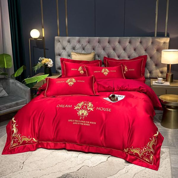 bedding sets red luxury satin silk cotton gold embroidery set king double duvet cover bedsheet linen pillowcases home textile
bedding sets red luxury satin silk cotton gold embroidery set king double duvet cover bedsheet linen pillowcases home textile