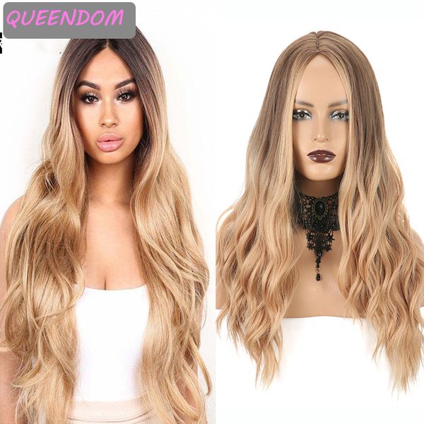 long ombre synthetic hair wavy wig honey blonde middle part body wave wigs for women natural heat resistant cosplay lolita wig, Black
long ombre synthetic hair wavy wig honey blonde middle part body wave wigs for women natural heat resistant cosplay lolita wig, Black
