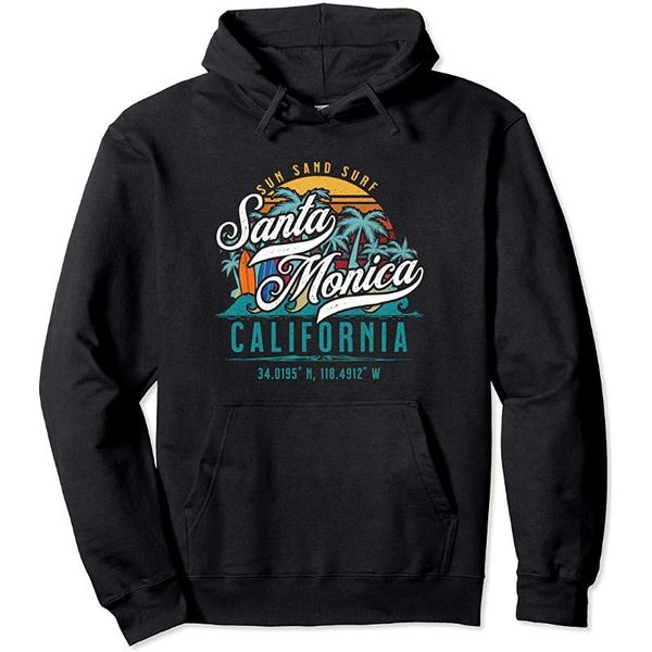 men's hoodies & sweatshirts retro santa monica california sun sand surf beach palm trees pullover hoodie, Black
men's hoodies & sweatshirts retro santa monica california sun sand surf beach palm trees pullover hoodie, Black