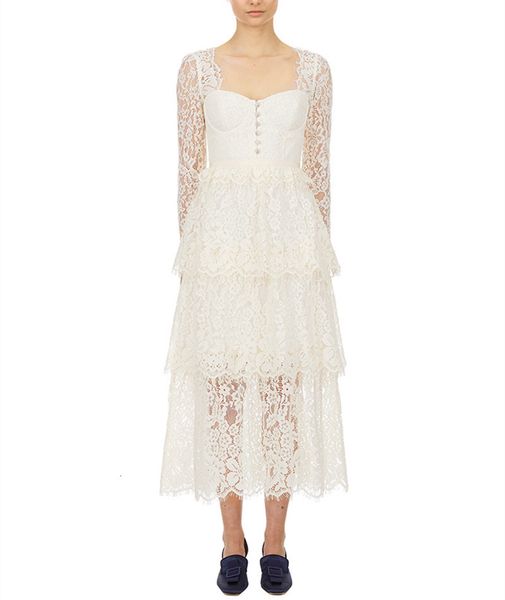 2021 new autumn runway designers women elegant white/black ruffles long sleeve hollow out lace maxi party 0kad, Black;gray
2021 new autumn runway designers women elegant white/black ruffles long sleeve hollow out lace maxi party 0kad, Black;gray
