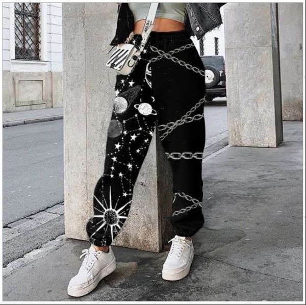 loose sweatpants trendy printed womens pant elastic waist color block street jogger pants with pockets, Black;white
loose sweatpants trendy printed womens pant elastic waist color block street jogger pants with pockets, Black;white