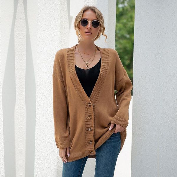 women's knits & tees 2021 long cardigans sweater lady casual solid color deep v neck knitted for women fall winter, White
women's knits & tees 2021 long cardigans sweater lady casual solid color deep v neck knitted for women fall winter, White
