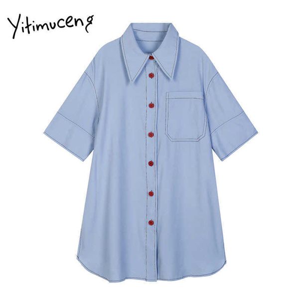 yitimuceng pockets blouse women button up shirts loose spring fashion korean turn-down collar short sleeve casual 210601, White
yitimuceng pockets blouse women button up shirts loose spring fashion korean turn-down collar short sleeve casual 210601, White