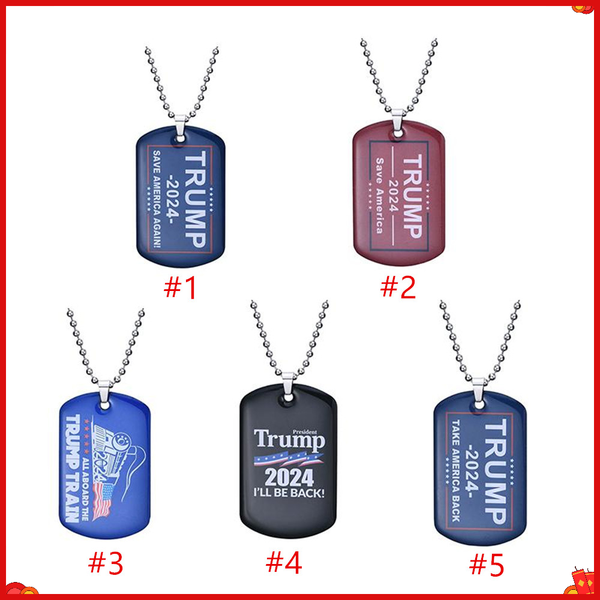 new 2024 trump necklace party favor us president election flag pendant stainless steel tags i'll be back keyring 5 style wholesale 518
new 2024 trump necklace party favor us president election flag pendant stainless steel tags i'll be back keyring 5 style wholesale 518