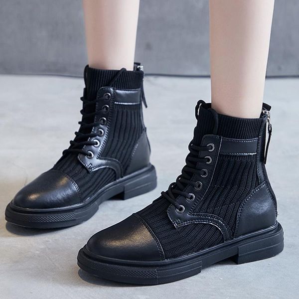 boots fashion women lace-up round toe ladies booties thick heel zipper female platform microfiber short woman shoes, Black
boots fashion women lace-up round toe ladies booties thick heel zipper female platform microfiber short woman shoes, Black