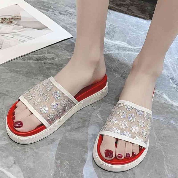 sandals breathable mesh platform slides women 2021 summer sequin soft thick bottom slippers woman comfort non-slip beach shoes qiw, Black
sandals breathable mesh platform slides women 2021 summer sequin soft thick bottom slippers woman comfort non-slip beach shoes qiw, Black