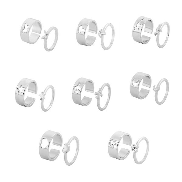 wedding rings 8 style punk couple open set for women men love heart butterfly dinosaur airplane moon star mushroom cherry ring wholesale, Slivery;golden
wedding rings 8 style punk couple open set for women men love heart butterfly dinosaur airplane moon star mushroom cherry ring wholesale, Slivery;golden