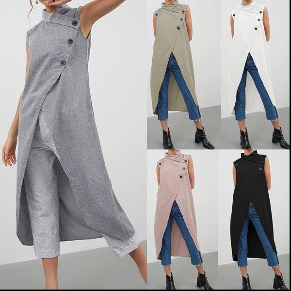 women blouse asymmetrical 2021 summer sleeveless button down casual split long shirt loose blusas plus size 5xl, White
women blouse asymmetrical 2021 summer sleeveless button down casual split long shirt loose blusas plus size 5xl, White