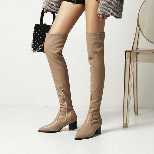 boots female slim over the knee autumn winter fashion zipper long ladies comfortable thick heel women's shoes 34-47, Black
boots female slim over the knee autumn winter fashion zipper long ladies comfortable thick heel women's shoes 34-47, Black
