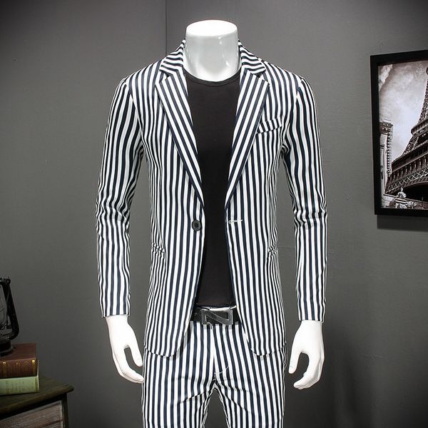 white striped jackets 2021 spring smart tuxedo slim fit formal blazers men latest coat #872 s25q, Black;brown
white striped jackets 2021 spring smart tuxedo slim fit formal blazers men latest coat #872 s25q, Black;brown